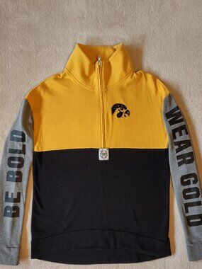 PINK Victoria’s Secret Iowa Hawkeyes Quarter Zip Pullover Sweatshirt Size Small